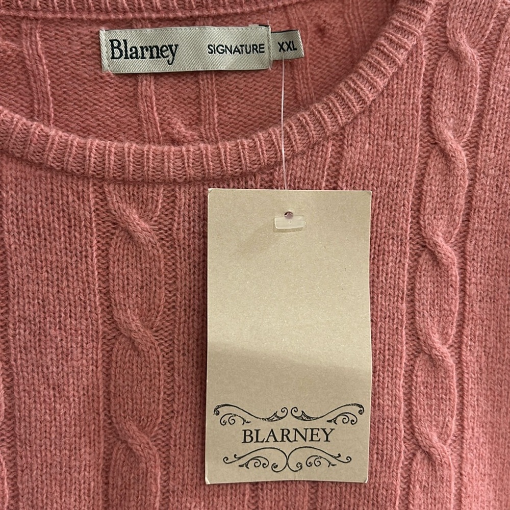 New Men’s Blarney Lambswool Sweater. Cable.